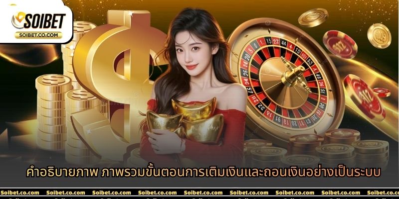คำอธิบายภาพ ภาพรวมขั้นตอนการเติมเงินและถอนเงินอย่างเป็นระบบ
