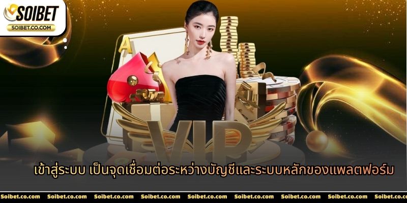 เข้าสู่ระบบ เป็นจุดเชื่อมต่อระหว่างบัญชีและระบบหลักของแพลตฟอร์ม